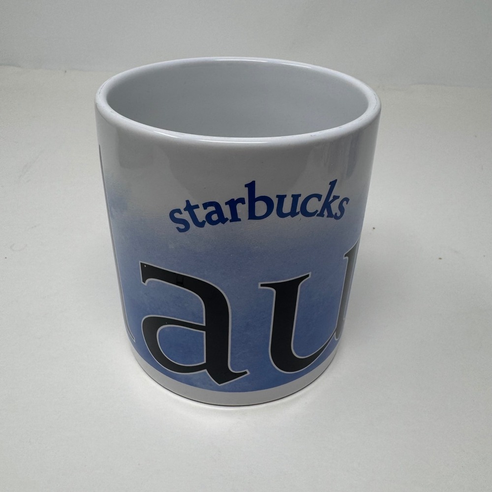 Starbucks City Mug Collector Series Maui Hawaii 2001 Jan Belson Blue Ceramic
